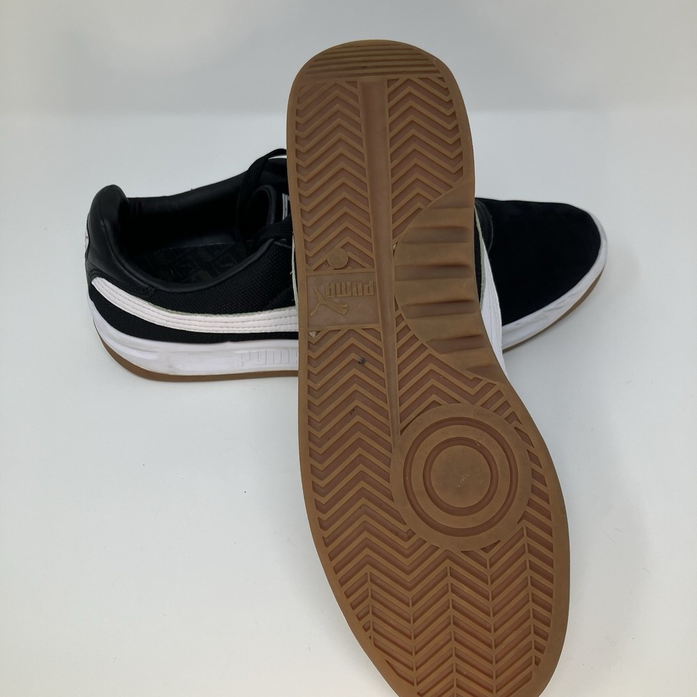 PUMA California Men Size 13 Black Suede Leather White Formstrip Gum Sole - Picture 13 of 16